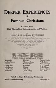 Cover of: Deeper experiences of famous Christians | J. Gilchrist Lawson