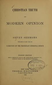 Cover of: Christian truth and modern opinion
