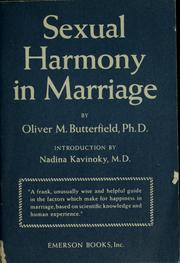 Cover of: Sexual harmony in marriage