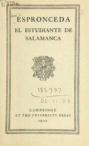 Cover of: El Estudiante de Salamanca