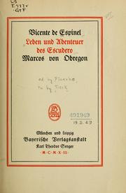 Cover of: Leben und Abenteuer des Escudero, Marcos von Obregon