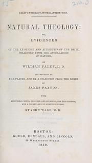 Cover of: Natural theology by William Paley