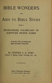 Cover of: Bible wonders and aids to Bible study by Stephen Van Rensselaer Ford