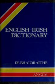 Cover of: English-irish dictionary by Tomás de Bhaldraithe