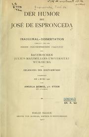 Cover of: Der Humor bei José de Espronceda