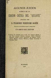 Algunos juicios acerca de la edicíon crítica del "Quijote" anotada por Francisco Rodríguez Marín