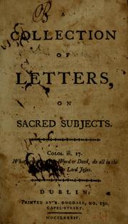 Cover of: A collection of letters, on sacred subjects