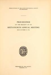 Cover of: Proceedings of the Society at its sixty-fourth annual meeting, held October 19, 1916