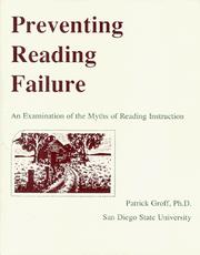 Cover of: Preventing reading failure: an examination of the myths of reading instruction