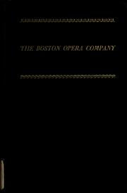 Cover of: The Boston Opera Company by Quaintance Eaton