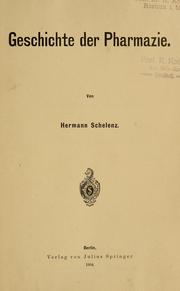 Geschichte der Pharmazie by Hermann Schelenz