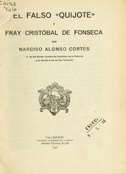 Cover of: El falso "Quijote": y Fray Cristóbal de Fonseca.