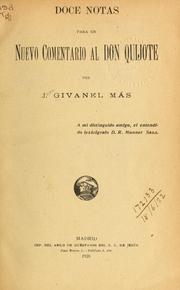 Cover of: Doce notas para un nuevo comentario al Don Quijote. by Juan Givanel y Más