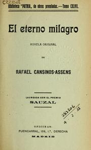 El eterno milagro by Rafael Cansinos-Asséns