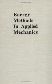 Cover of: Energy methods in applied mechanics