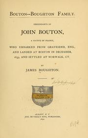 Bouton -- Boughton family by James Boughton