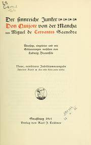 Cover of: Der sinnreiche Junker Don Quijote von der Mancha by Miguel de Cervantes Saavedra