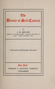 Cover of: The beauty of self-control