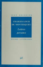Cover of: Charles-Louis de Montesquieu: "Lettres persanes"