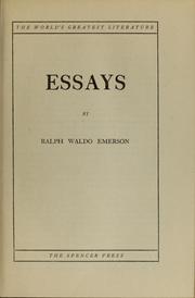 Cover of: Essays/ by Ralph Waldo Emerson by Ralph Waldo Emerson