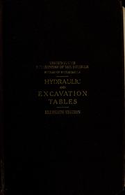 Cover of: Hydraulic and excavation tables by United States. Bureau of Reclamation.