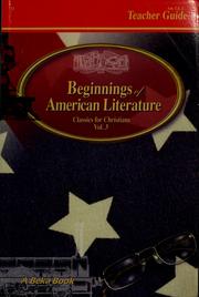 Cover of: Beginnings of American literature
