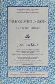 Cover of: The book of the unknown by Jonathon Keats