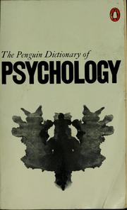 Cover of: The Penguin dictionary of psychology