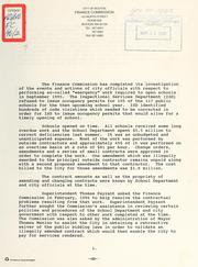 Cover of: Investigation of the events and actions of city officials with respect to performing so-called "emergency" work required to open schools in September 1995