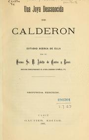 Una joya desconocida Calderon by Adolfo de Castro