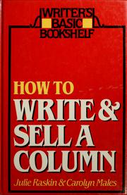Cover of: How to write & sell a column