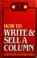 Cover of: How to write & sell a column