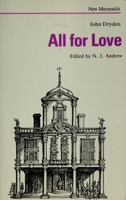Cover of: All for love by John Dryden