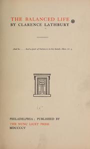 Cover of: The balanced life
