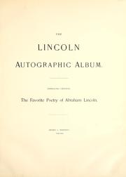 Cover of: The Lincoln autographic album. by Abraham Lincoln