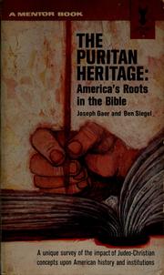 Cover of: The Puritan heritage by Joseph Gaer