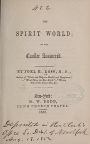 Cover of: The spirit world: or, The caviler answered.