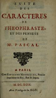 Cover of: Suite des caracteres de Theophraste
