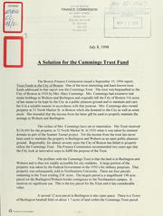 Cover of: A solution for the cummings trust fund