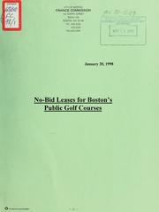 Cover of: No-bid leases for Boston's public golf courses