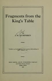 Cover of: Fragments from the King's table