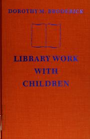 Cover of: Library work with children