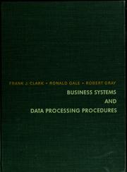 Cover of: Business systems and data processing procedures by Frank James Clark