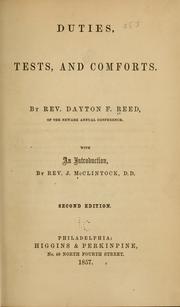 Cover of: Duties, tests, and comforts | Dayton F. Reed