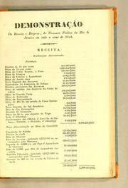 Cover of: Demonstração da receita e despeza, do Thesouro Publico do Rio de Janeiro em todo o anno de 1824