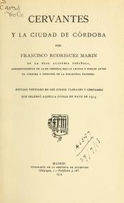 Cover of: Cervantes y la ciudad de Córdoba by Francisco Rodríguez Marín