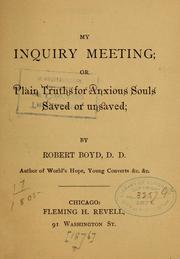 Cover of: My inquiry meeting by Robert Boyd - undifferentiated