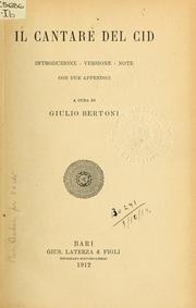 Cover of: Il cantare del Cid by Giulio Bertoni