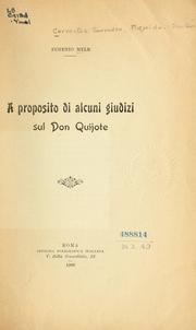 Cover of: A proposito di alcuni giudizi sul Don Quijote