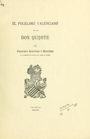 Cover of: El folklore valenciano en el Don Quijote